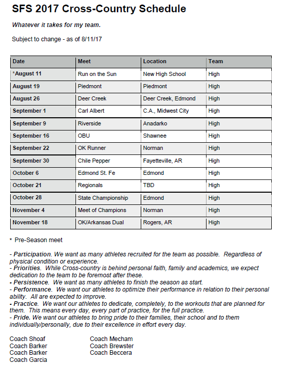 2017-2018 Cross-Country